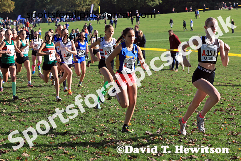 Girls under-15s, 2024 Northern Cross Country Relays, Graves Park, Sheffield.   Photo: David T. Hewitson/Sports for All Pics